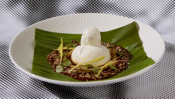 Burrata with a dark mole from chef Martin Zozaya.