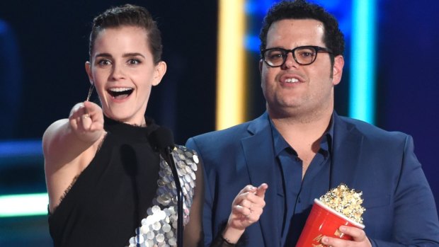 Emma Watson with  Josh Gad at the MTV Movie and TV Awards.