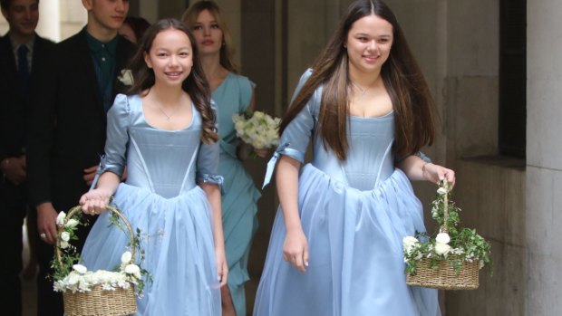Chloe and Grace Murdoch were flower girls at their father Rupert's wedding to Jerry Hall.