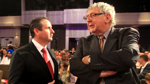 Labor stalwart Laurie Ferguson (right) at the start of the campaign.