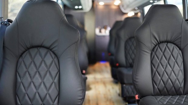 The Jet's Hoverseats. According to the website, they're "the most advanced passenger seat in the world," and it is the first bus to use motion-cancelling passenger seats.