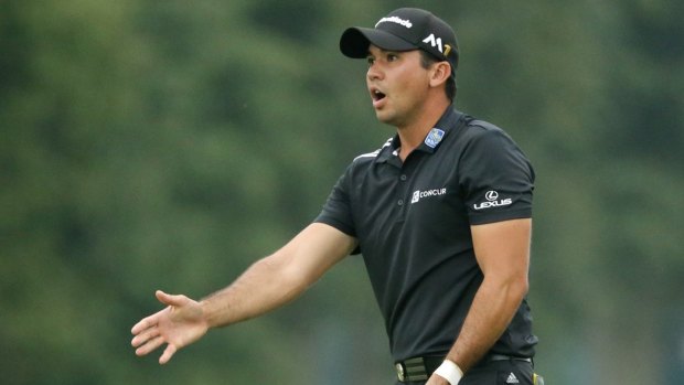 Jason Day reacts to missing a putt on the 18th at the PGA Championship last month.