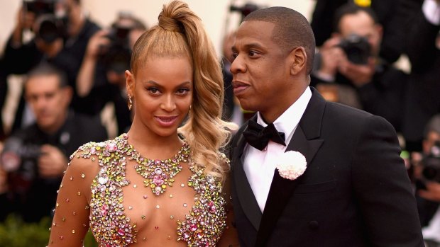 Beyonce and Jay Z at the Met Gala, a year after the infamous elevator situation.