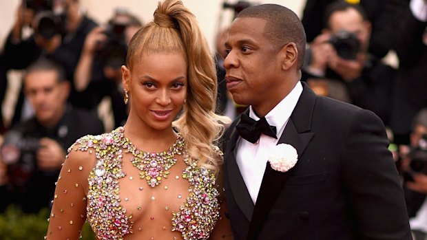 Beyonce with Jay Z last year at the Met Gala and before she released the massively successful <i>Lemonade</i>, which references a cheating partner.