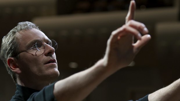 Michael Fassbender as the obsessive visionary Steve Jobs.