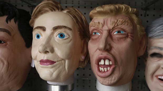 Masks of the US presidential candidates have become popular selling items during this Halloween season in the US and abroad.
