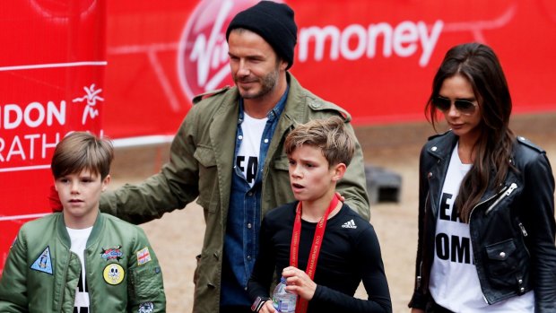 David Beckham reveals second eldest son Romeo (centre) wants to follow in mother Victoria’s footsteps rather than his.