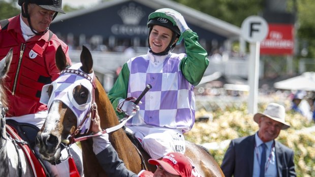 Melbourne Cup winner Prince of Penzance and jockey Michelle Payne. 