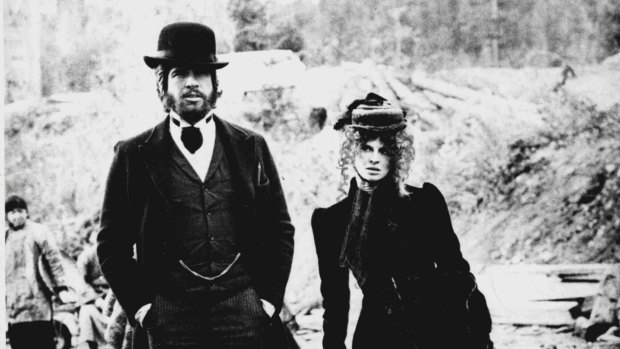 Warren Beatty and Julie Christie on the set of McCabe & Mrs. Miller.