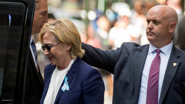 After the incident: Hillary Clinton's campaign said the Democratic presidential nominee left the 9/11 anniversary ceremony in New York early after feeling "overheated." 