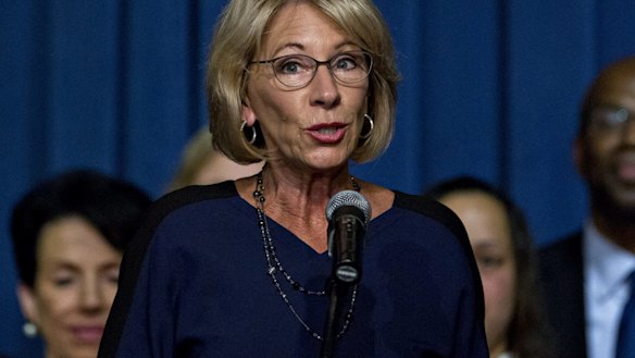 Betsy DeVos, the US secretary of education.