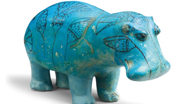Different cultures through the years have been tied to animals in religious, moral and decorative themes, such as this hippopotamus sculpture c.1961-1878 BC.