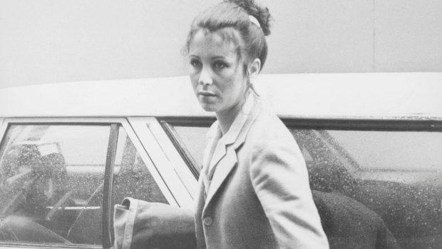 Allison Dine, heroin-runner and mistress of Terry 'Mr Asia' Clark, is seen on her way to court in 1980.  The Mr Asia drug syndicate was one of the first operating in Australia to launder cash. 
