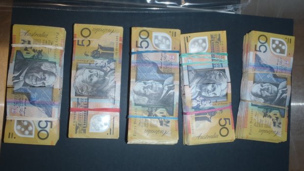 Some of the seized cash.
