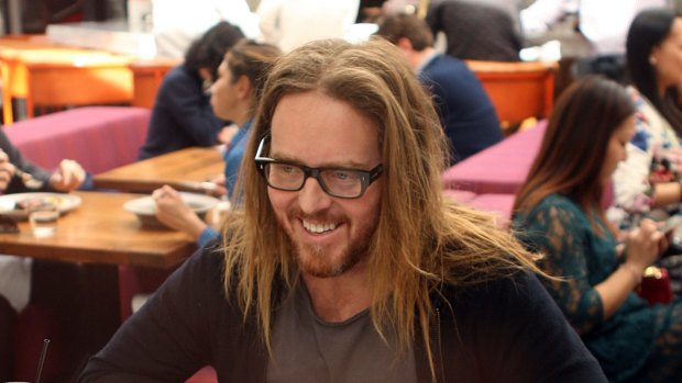 Australian musician and comedian Tim Minchin at lunch with Michael Idato at Redbird in Los Angeles. 