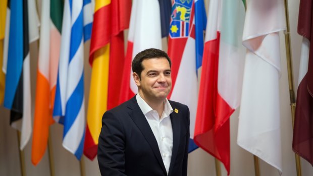 Alexis Tsipras, Greece's prime minister, leaving an emergency meeting of European leaders in Brussels.