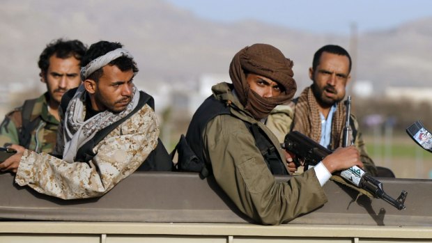 Houthi fighters on Thursday in Sanaa.