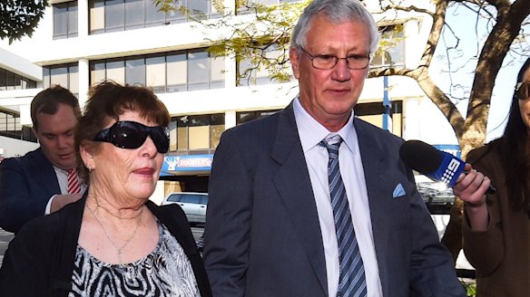 William Spedding (centre) with his wife Margaret Spedding (left) in Campbelltown.