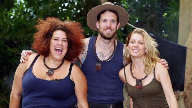 <i>I'm A Celebrity Get Me Out of Here</i> season 3 finalists: Casey Donovan, Dane Swan and Natalie Bassingthwaighte.