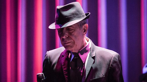 Canadian singer-songwriter Leonard Cohen, 78, performs during a concert at the Barclays Center in New York.