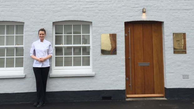 <i>MasterChef</i> 2015 winner Billie McKay outside The Fat Duck restaurant.