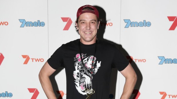 Samuel Johnson is all smiles at the MKR launch party in Brisbane in January.