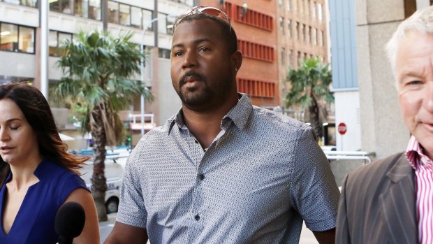 Gayle's teammate Dwayne Smith at the NSW Supreme Court on Tuesday. 