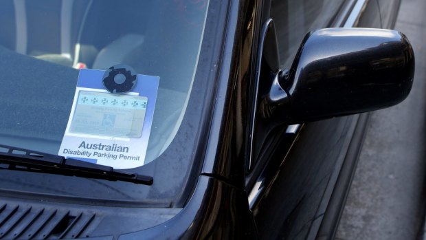 A Canberra woman was fined for failing to display her ACT mobility parking permit inside the Australian Disability Parking Permit plastic sleeve as pictured.