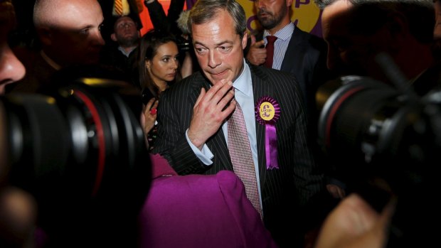 Exit stage right: Farage resigns.