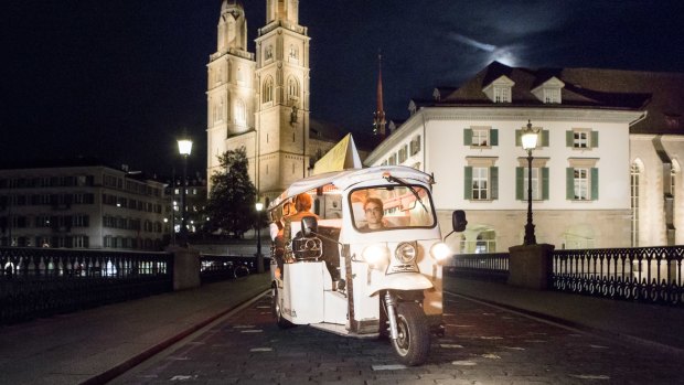 The Fondue-Tuk tour is a rebuff to the stereotype of the Swiss as serious, safety-first types.