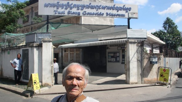 Bou Meng, who was tortured by Pol Pot’s Khmer Rouge regime in Cambodia’s infamous Tuol Sleng prison,  returns daily to sell copies of a book about his ordeal and talk to visitors at what is now a genocide museum. 