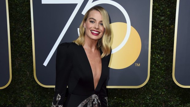 Margot Robbie arrives at the 75th annual Golden Globe Awards at the Beverly Hilton Hotel on Sunday, Jan. 7, 2018, in Beverly Hills, California.