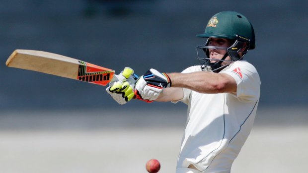 Australia's Mitchell Marsh was dismissed for just four runs on the opening day of the first Test in Pune.