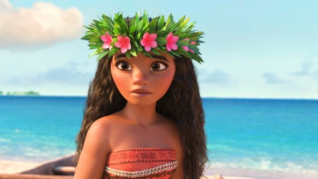 This image released by Disney shows Moana in a scene from the animated film Moana.