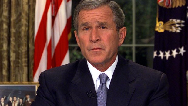 "Freedom itself has been attacked this morning by a faceless coward."  President Bush addresses the nation in 2001