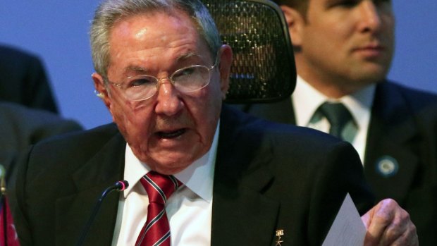 Raul Castro at the Latin American and Caribbean summit in Costa Rica on Wednesday.