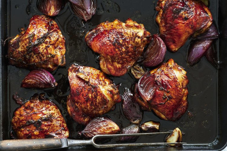 Adam Liaw's malt vinegar baked chicken.