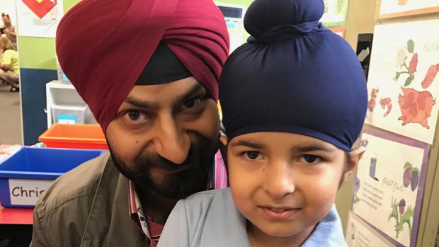 Sagardeep Singh Arora with his son Sidhak.