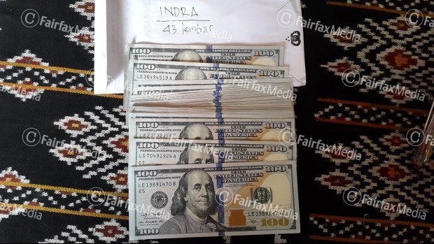 Money allegedly used by an Australian official to pay a people trafficker called Indra.  