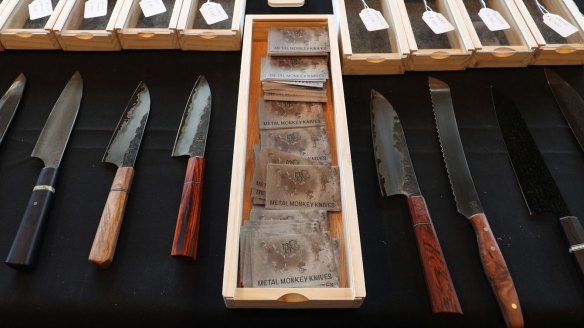 Metal Monkey blades on display at the 2017 Sydney Knife Show.