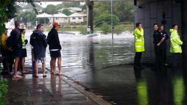 Jaffar Kamali had his car swept away by flood waters at Toombul Shopping Centre.