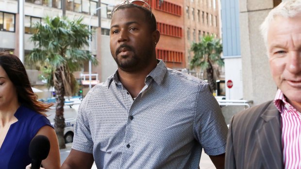 West Indies' Cricket player Dwayne Smith arrives at the NSW Supreme Court. 