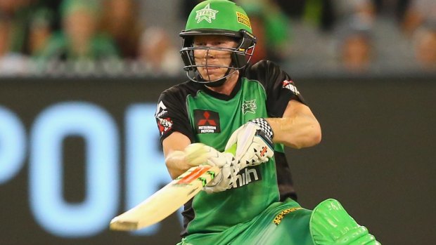 Finisher foiled: James Faulkner attempts a ramp shot in the tense final over
