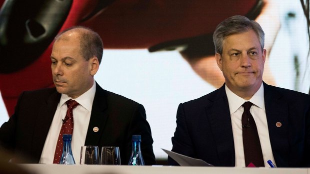 Westpac chief executive Brian Hartzer (right) with chief financial officer Peter King.