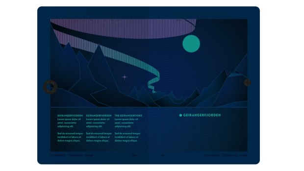 Under UV light, The Northern Lights become visible on the pages of a Norwegian passport.