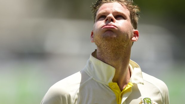 Milestone missed: Steve Smith walks off after being dismissed one short of his double century.