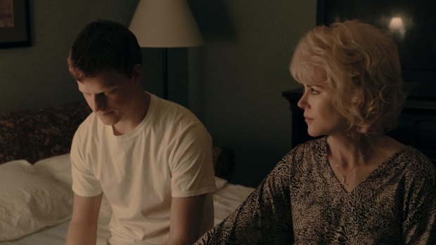 Lucas Hedges and Nicole Kidman in <i>Boy Erased</I>.