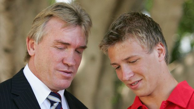 Feud: Garry and Kieren Jack when the latter was drafted in 2005.