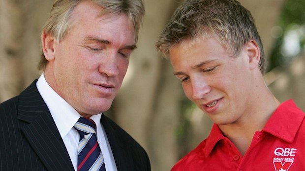 Feud: Garry and Kieren Jack when the latter was drafted in 2005.