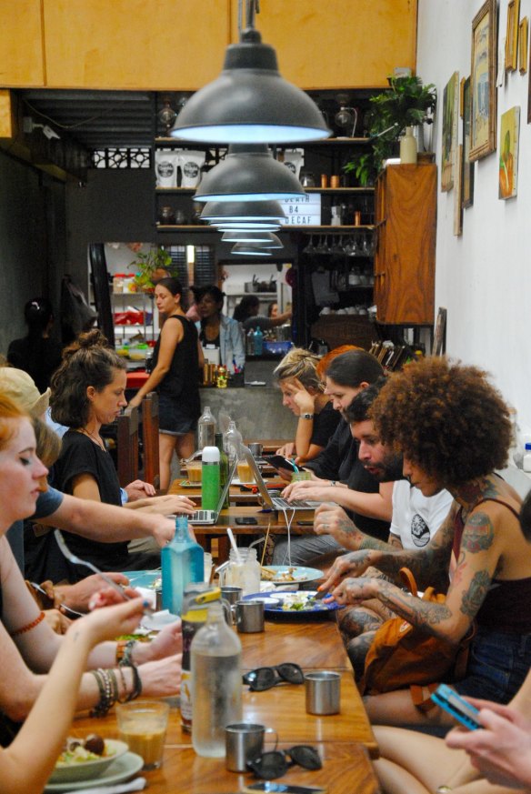 Kampot Espresso Cafe has the look and feel of a hip inner-city Australian cafe.